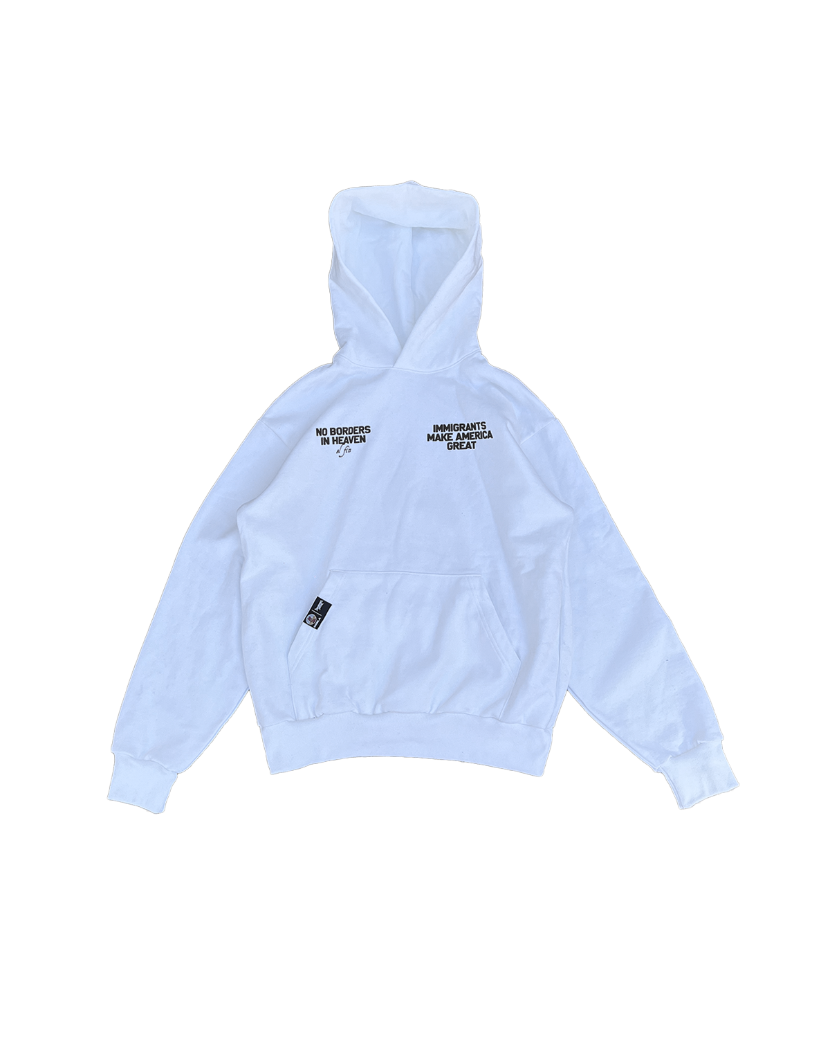 No Borders Hoodie White Sample