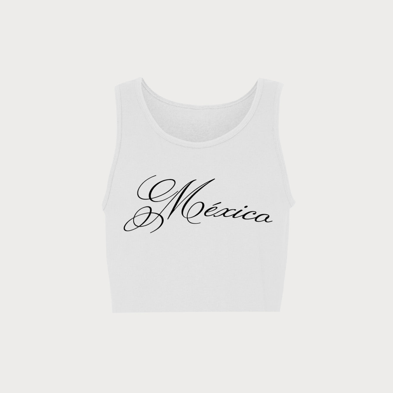 Mexico Cropped Rib Tank 'Blanca'